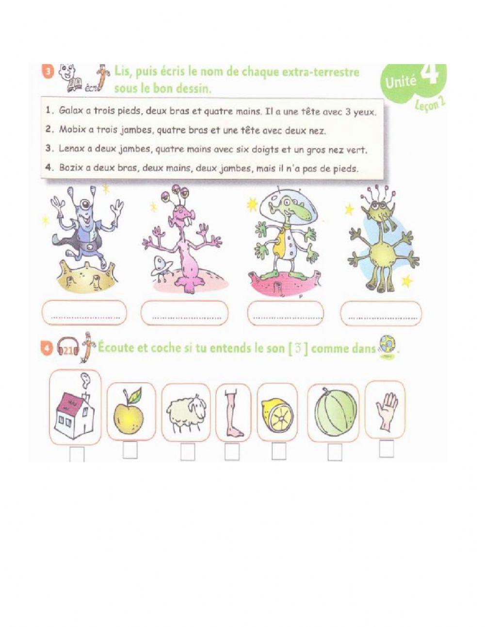 Unité 4. Leçon 1.2 -cahier d'activités