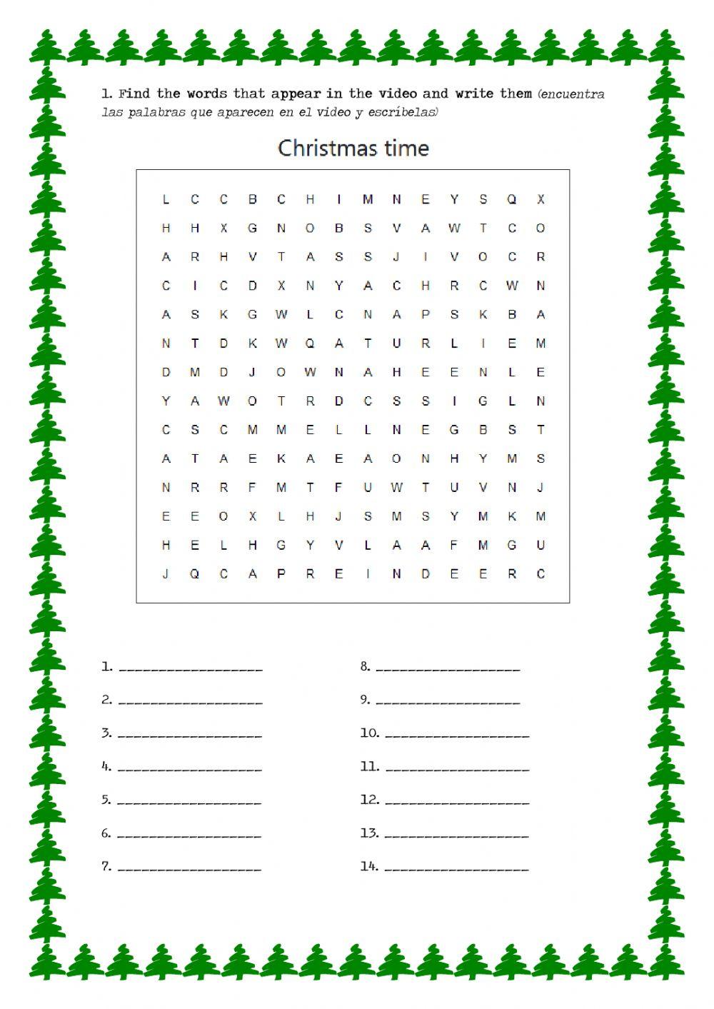 Christmas word search