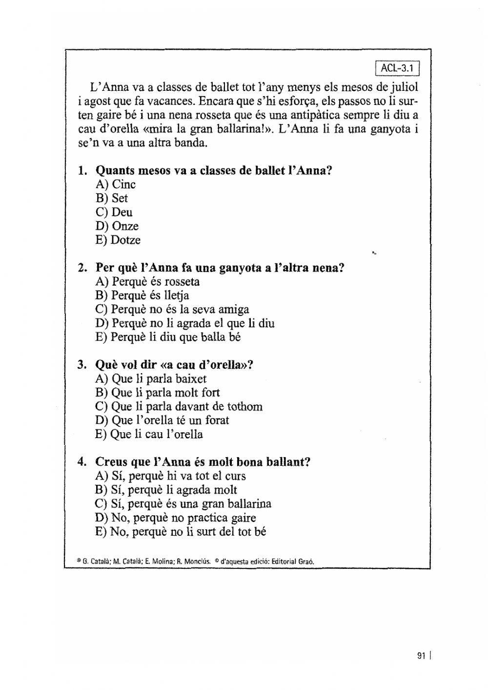 Comprensió lectora ACL