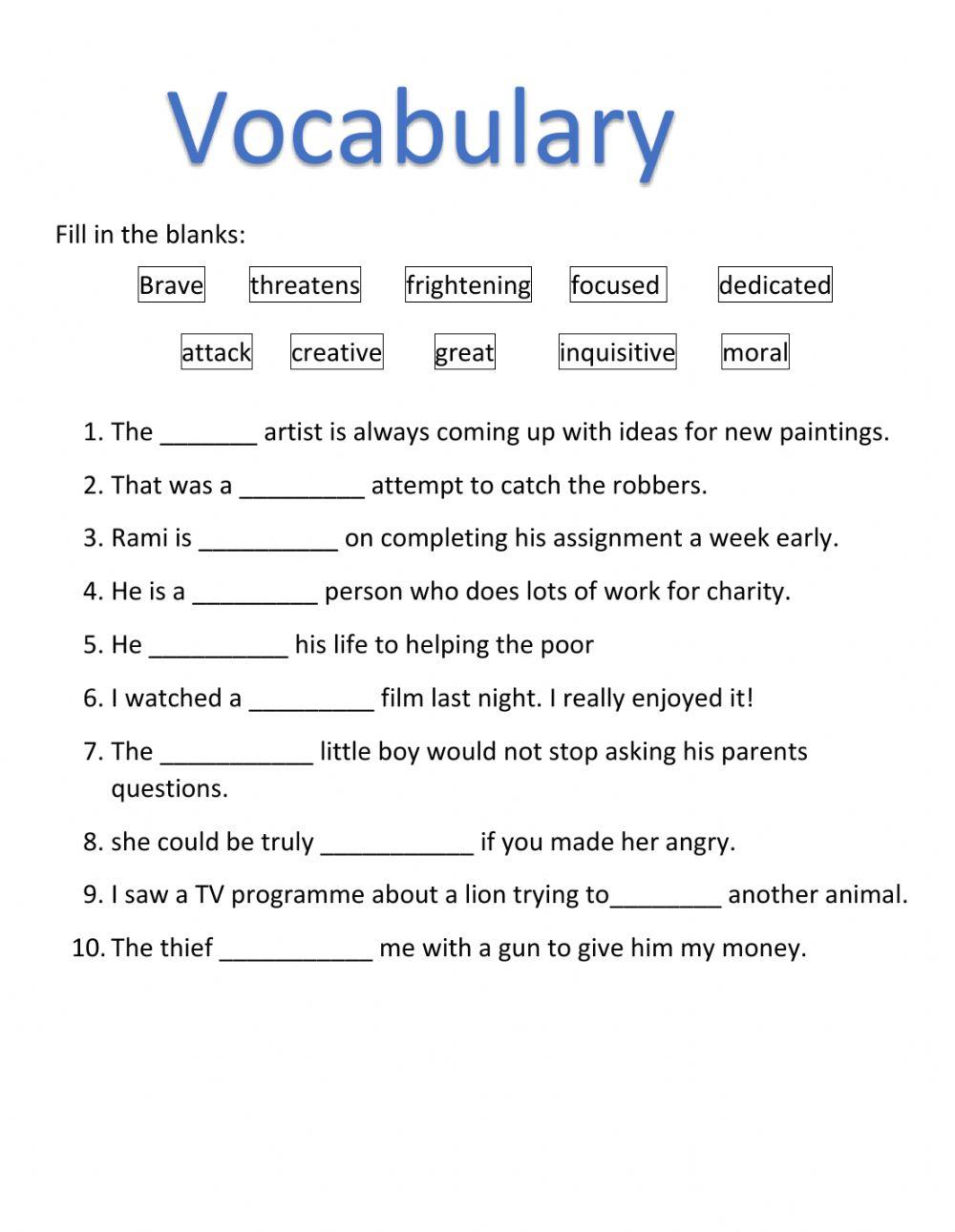 Vocabulary