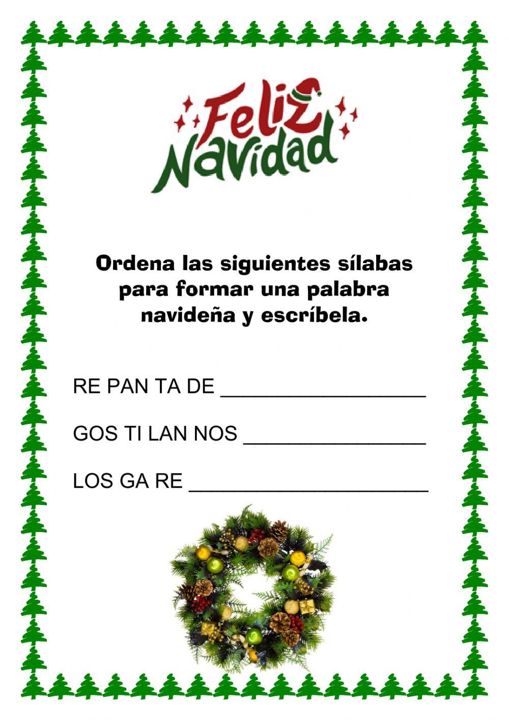 Ordenar palabras navideñas