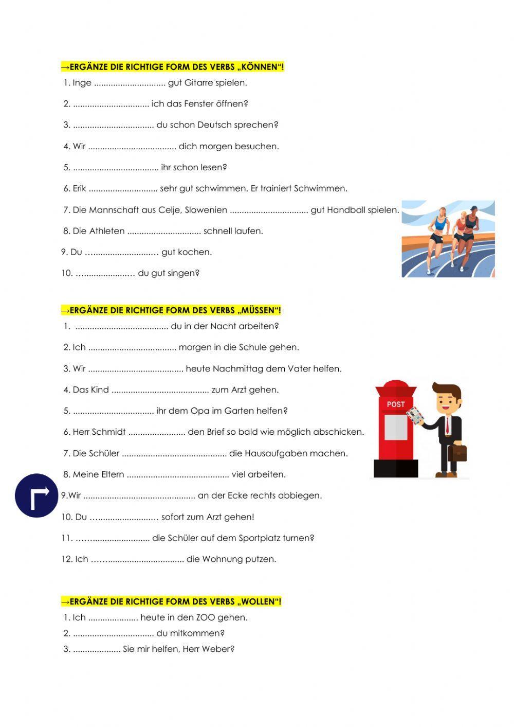 Modalverben - können, wollen, müssen, mögen