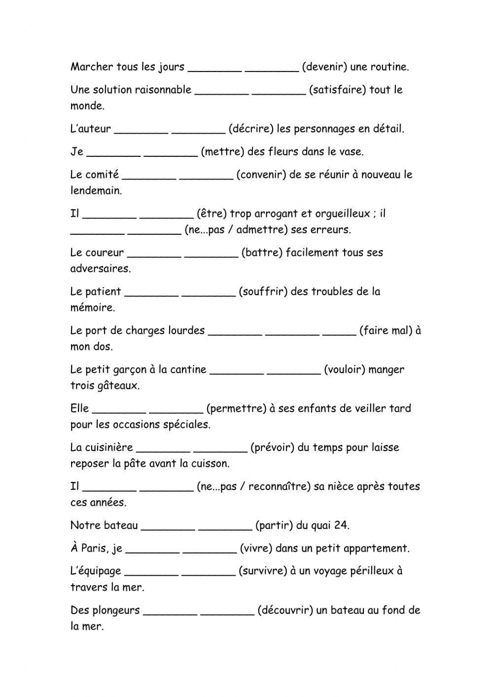 Passé Composé - Verbes Irréguliers