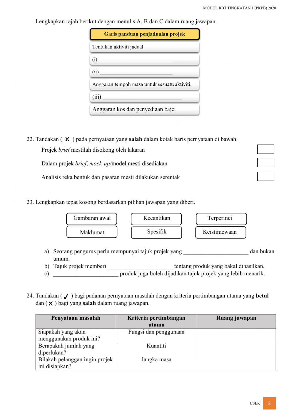 Modul rbt tingkatan 1 bahagian b