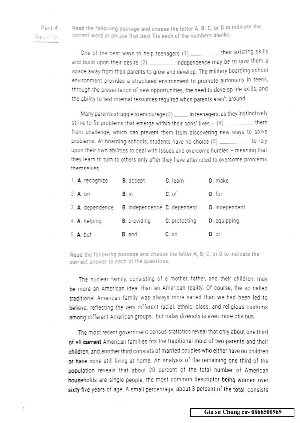 English 11 - The fist term test No 2 Test 14