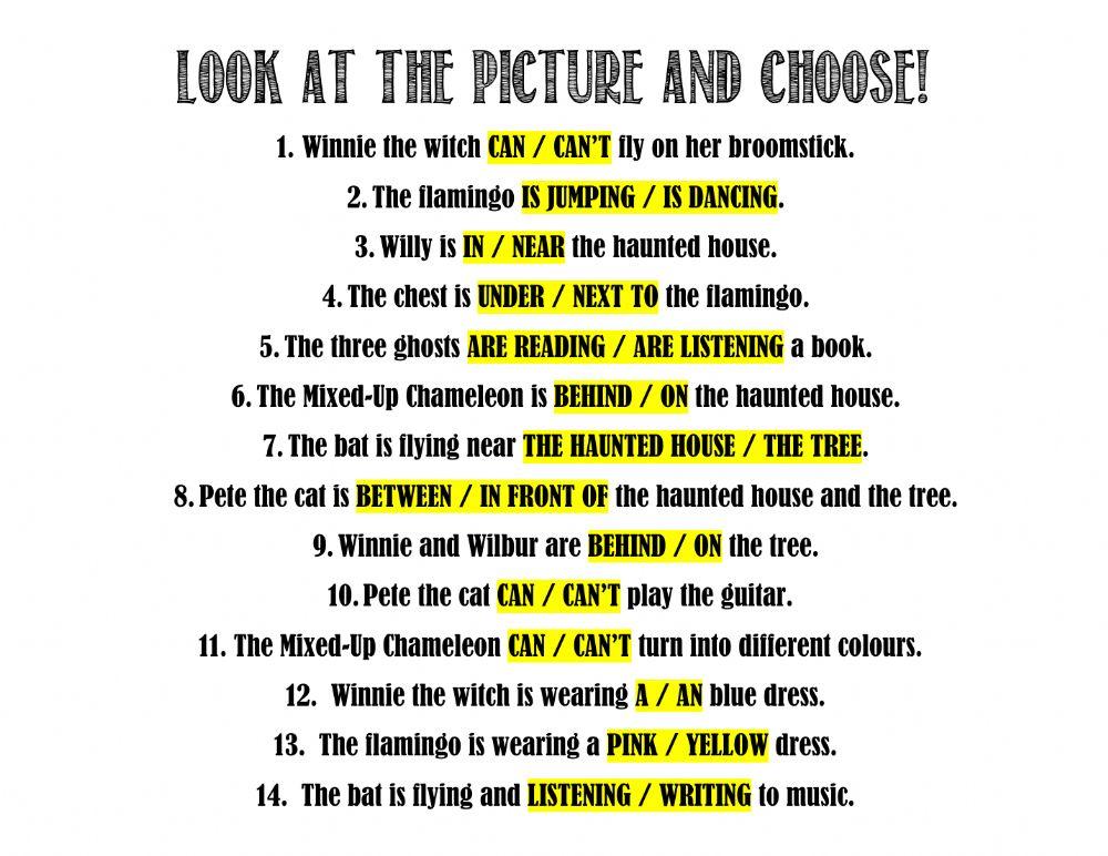 Look, read and choose!
