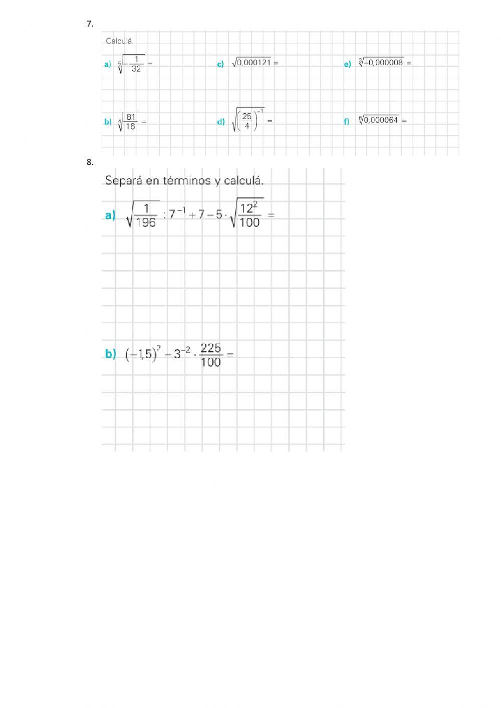 Bloque de recuperación 5: operaciones con números racionales