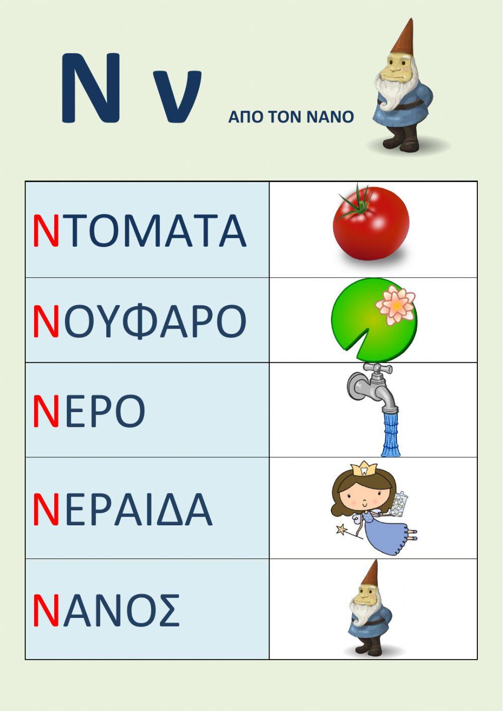 Λεξικό για Ν, ν.