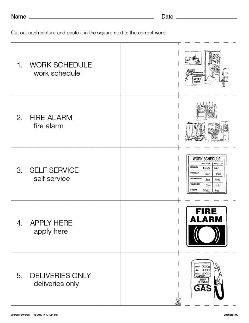 Edmark words lesson 17A worksheet | Live Worksheets