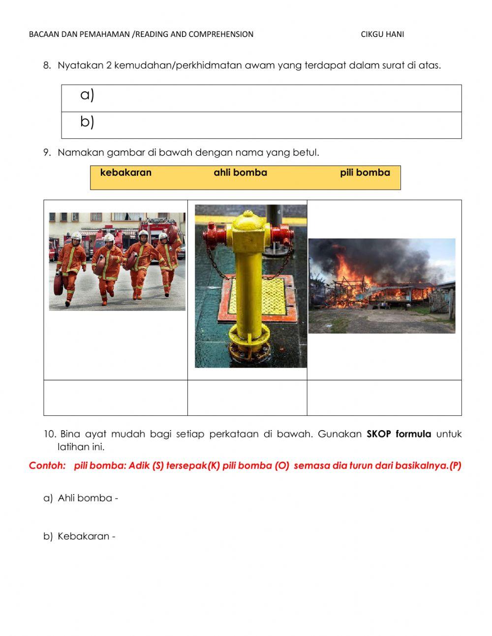 Bacaan dan  pemahaman kemudahan awam