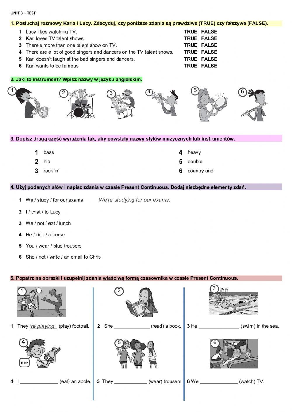Steps Plus Klasa 5 Testy Unit 1 6283832 | Steps Plus 5 - unit 3 TEST | AniaGorna