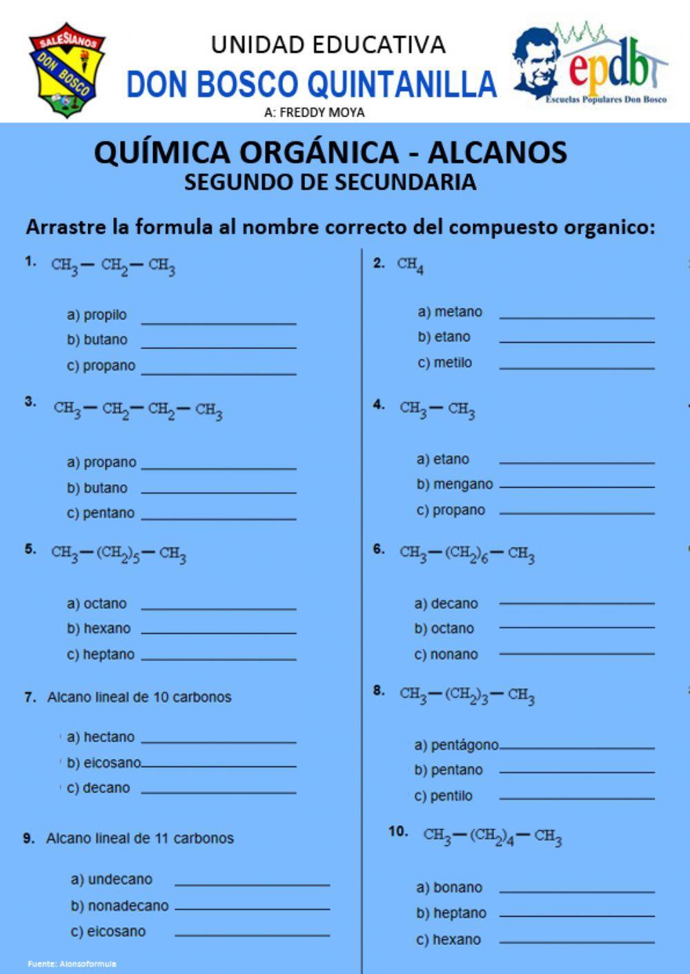 Alcanos nomenclatura