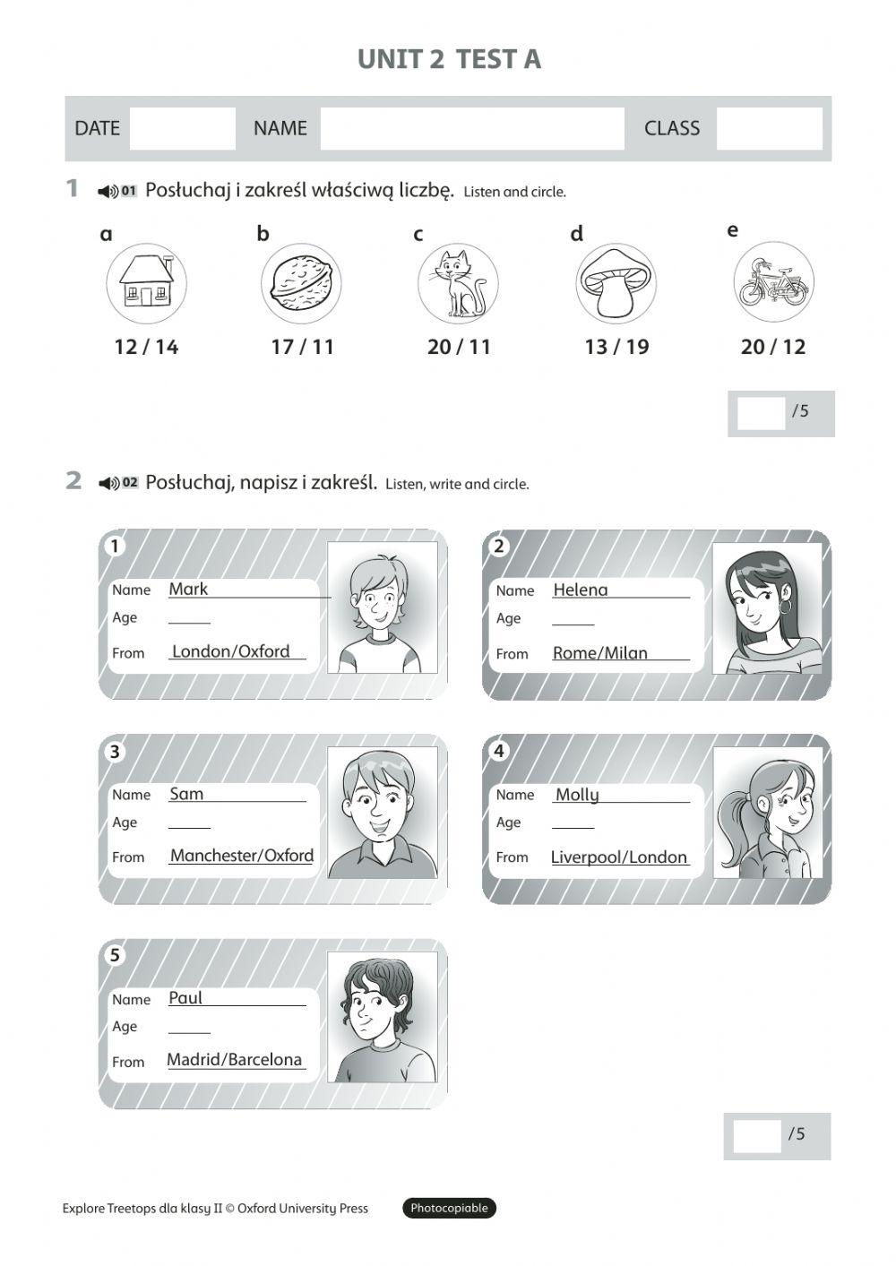 Testy Klasa 2 Szkoła Podstawowa Nowa Era Klasa 2 sprawdzian 2 online exercise for | Live Worksheets