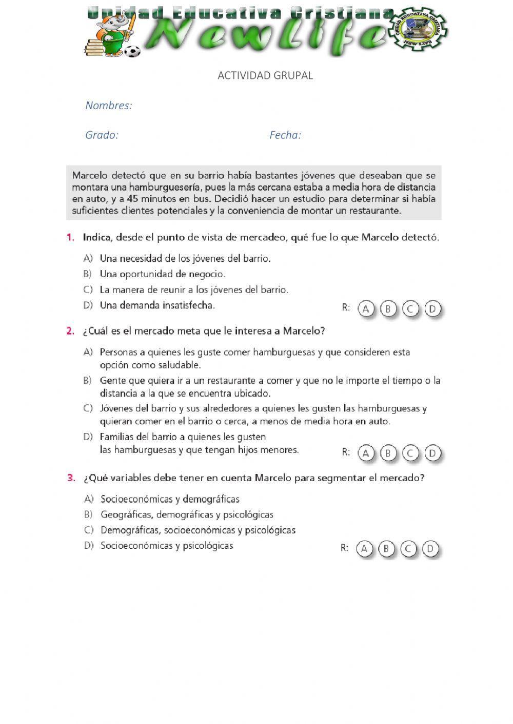Actividad de evaluación - Emprendimiento 2do