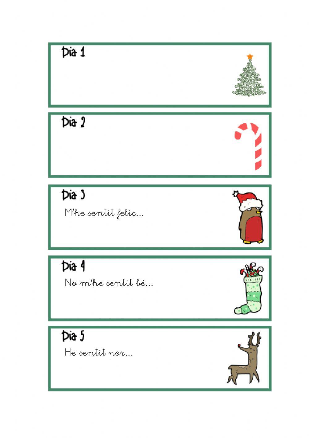 Calendari d'advent dia 1 a 5