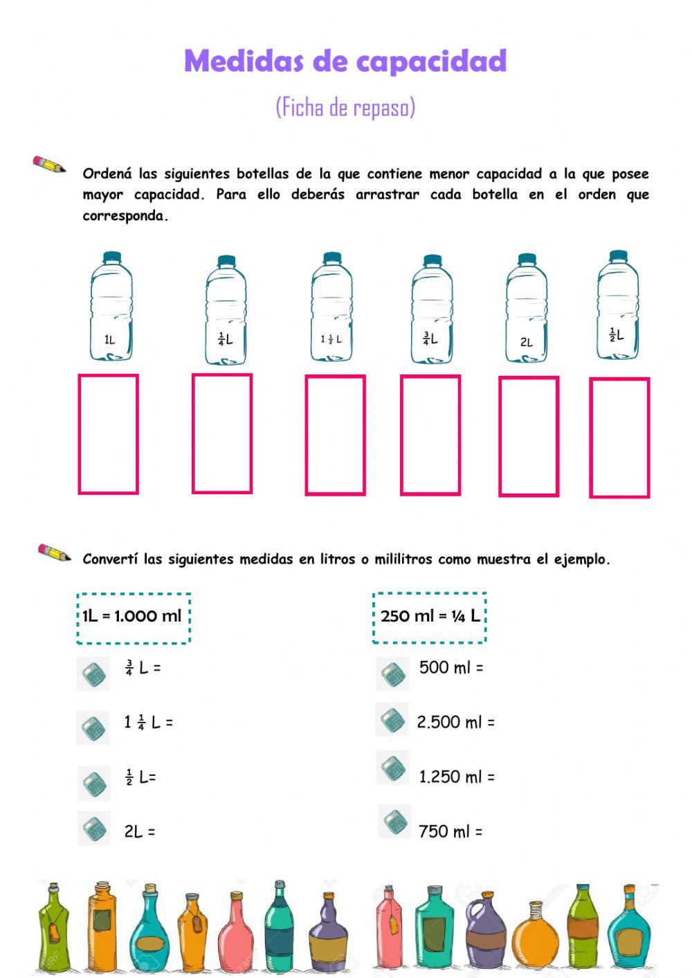 Ficha de repaso- Medida de capacidad