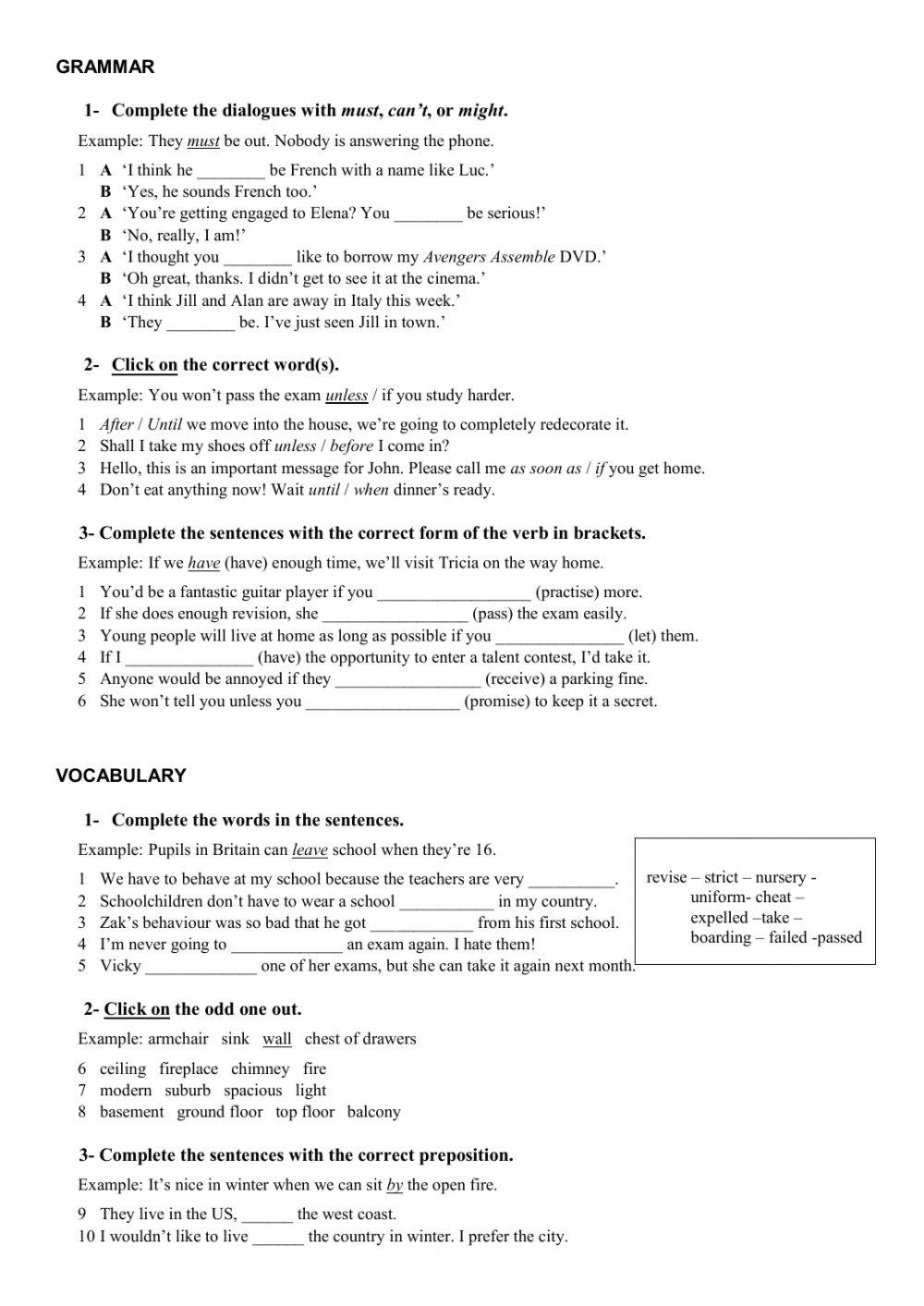Written exam Intermediate 2020