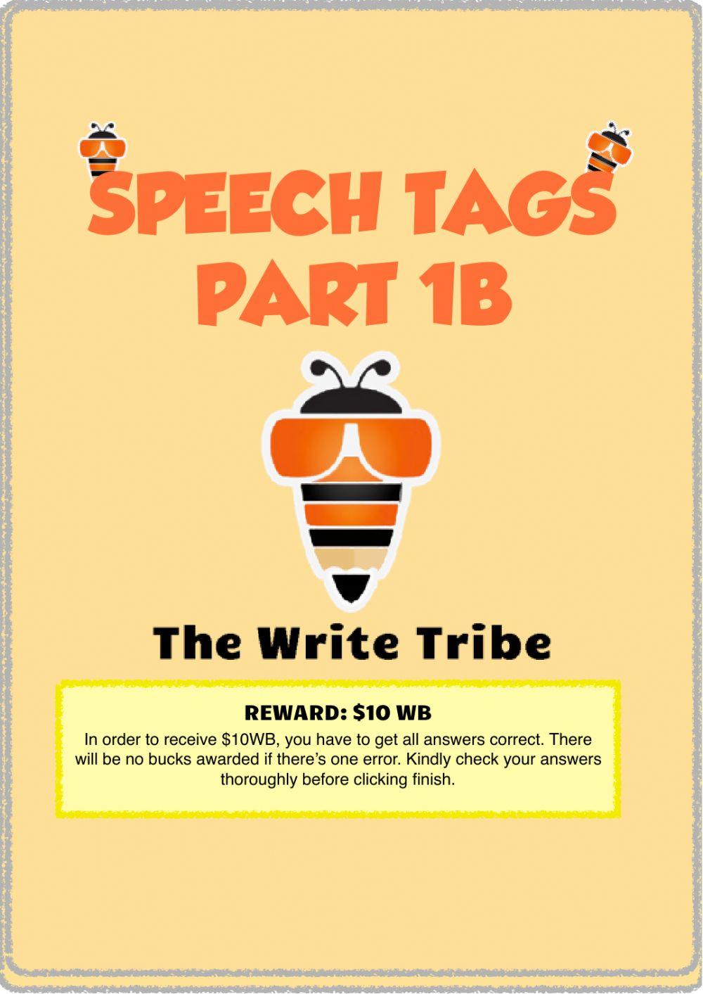 Speech Tags workbook P1 Part B