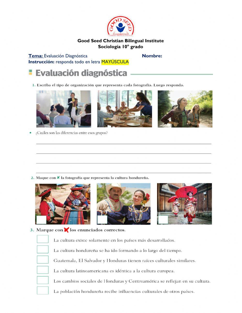 Evaluación diagnóstica U3