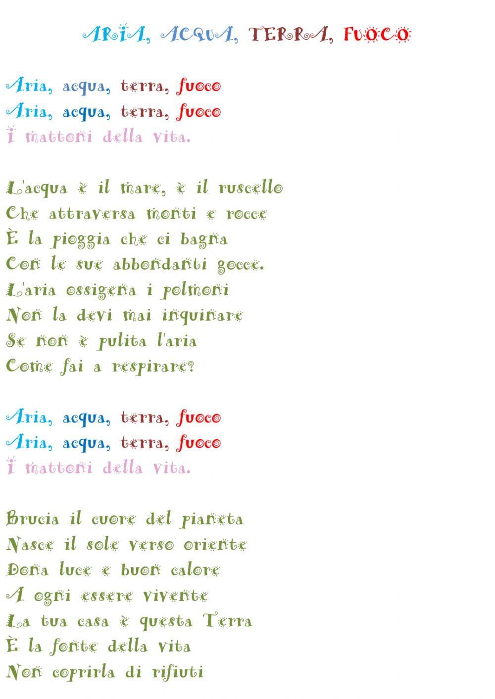 Aria, acqua, terra e fuoco