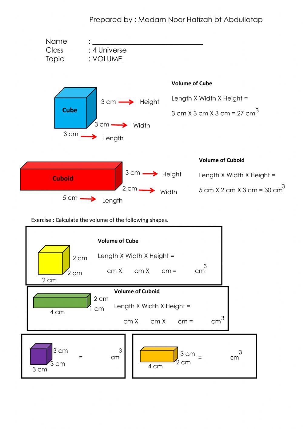 Volume of Shapes