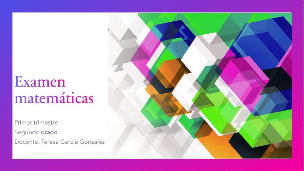 Examen primer trimestre matemáticas
