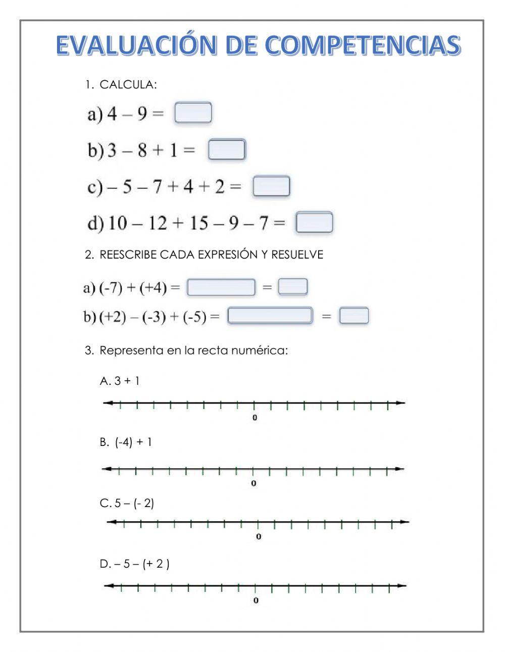 Operaciones numeros enteros