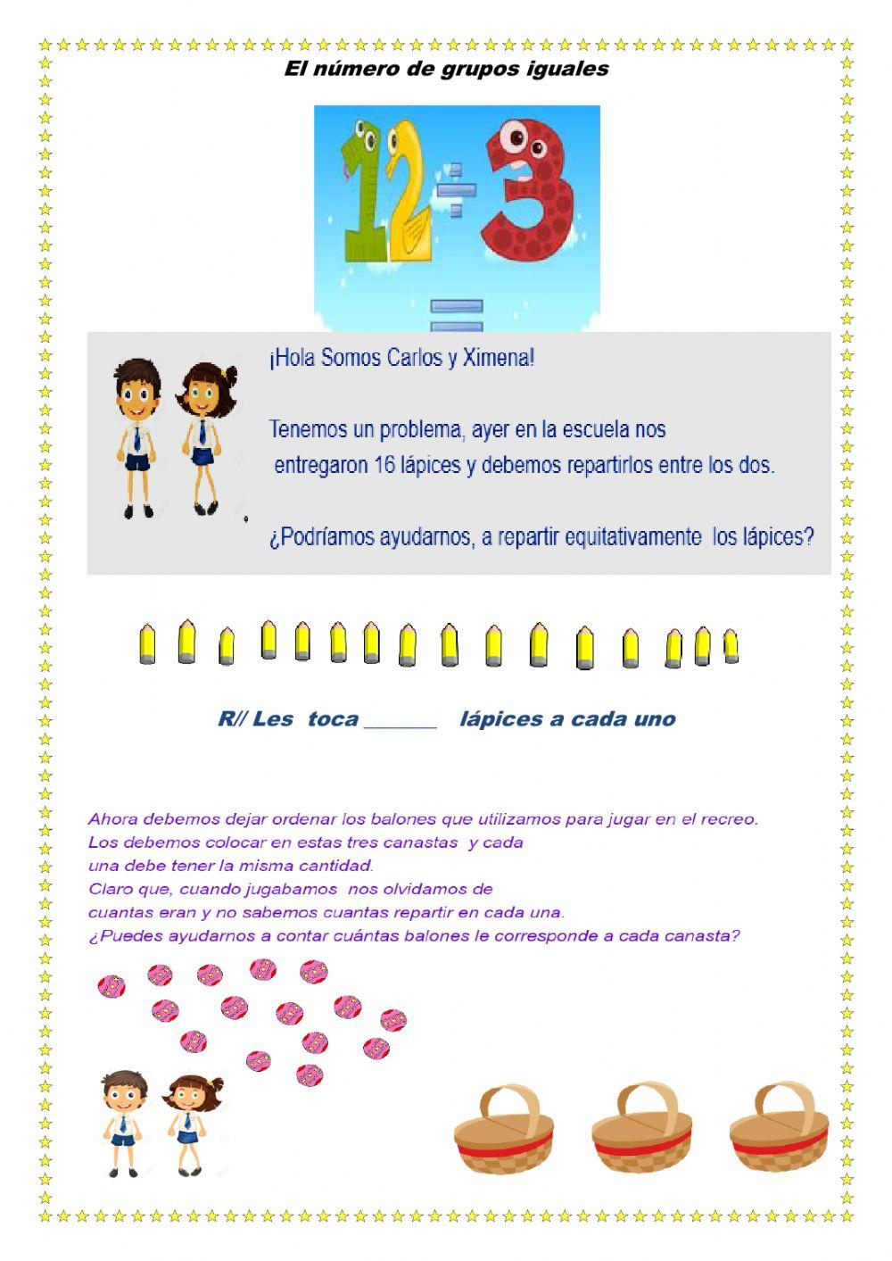 Reparto en números iguales