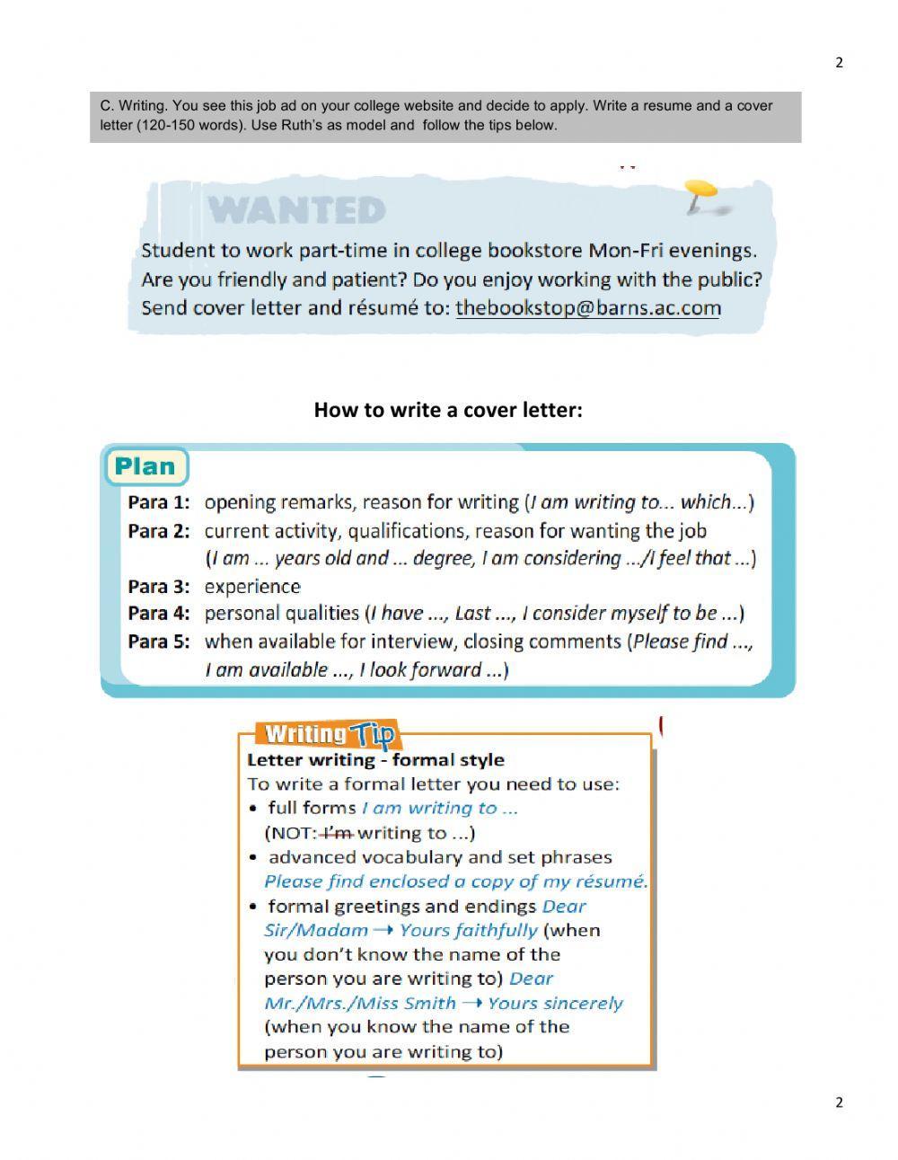 Resume and Cover Letter model