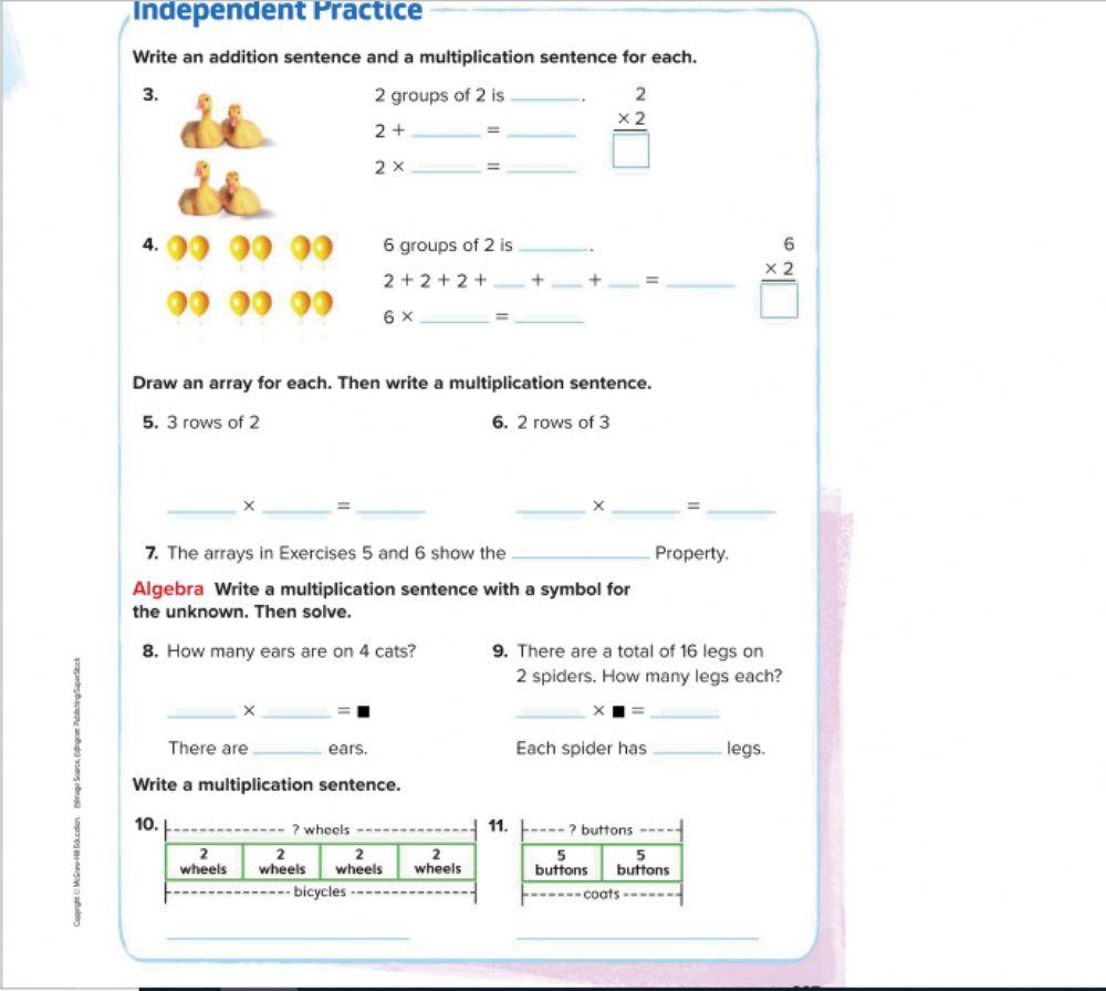 Lesson 2 Multiply by 2