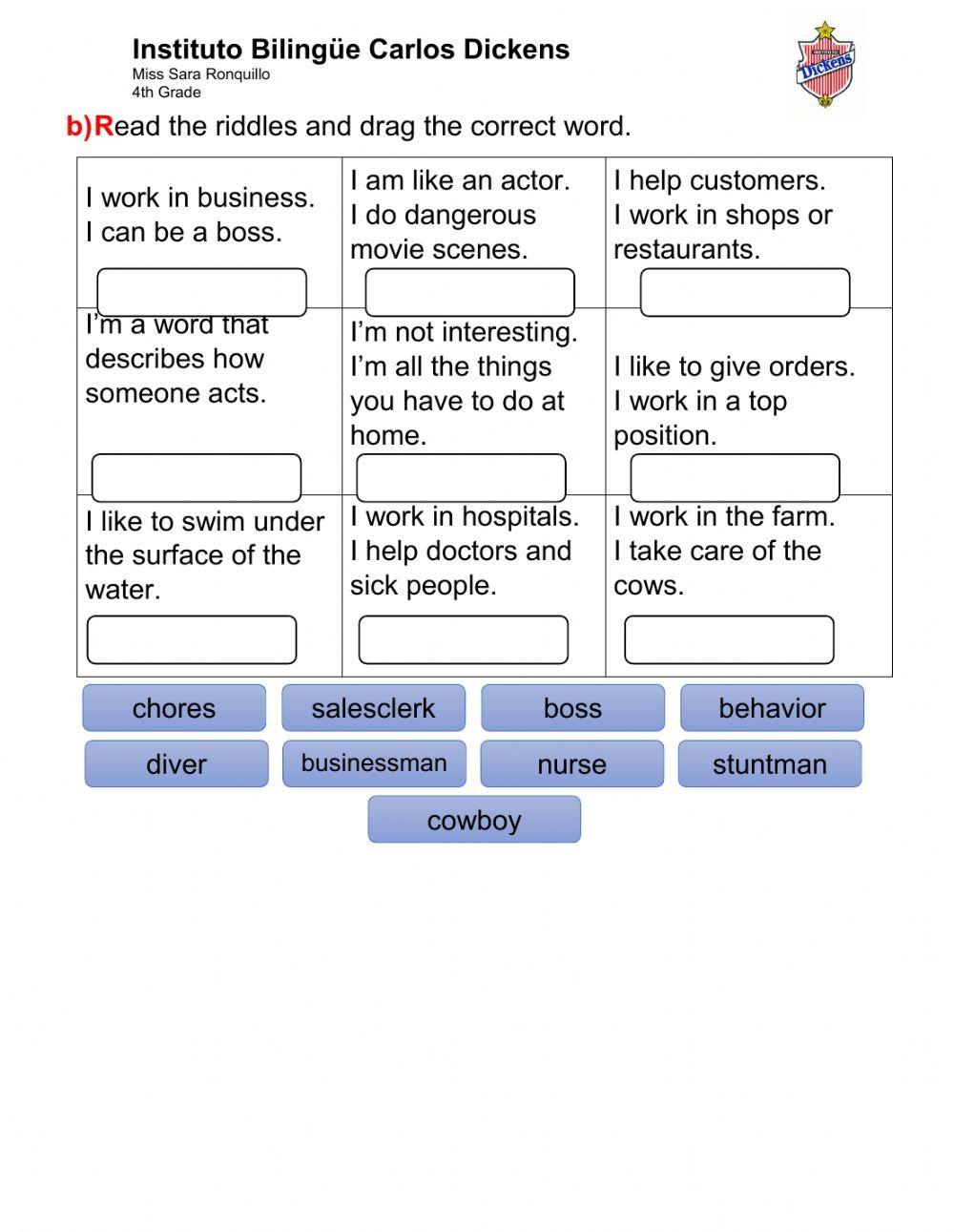Vocabulary Practice - November 4th