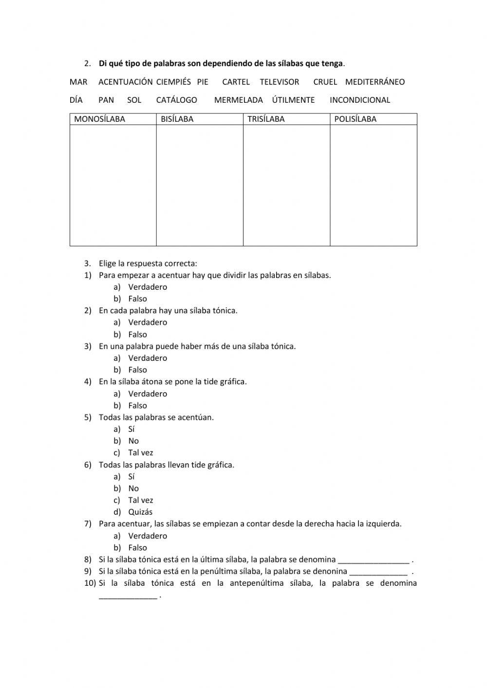 AGUDAS, LLANAS Y ESDRUJULAS 1ºESO