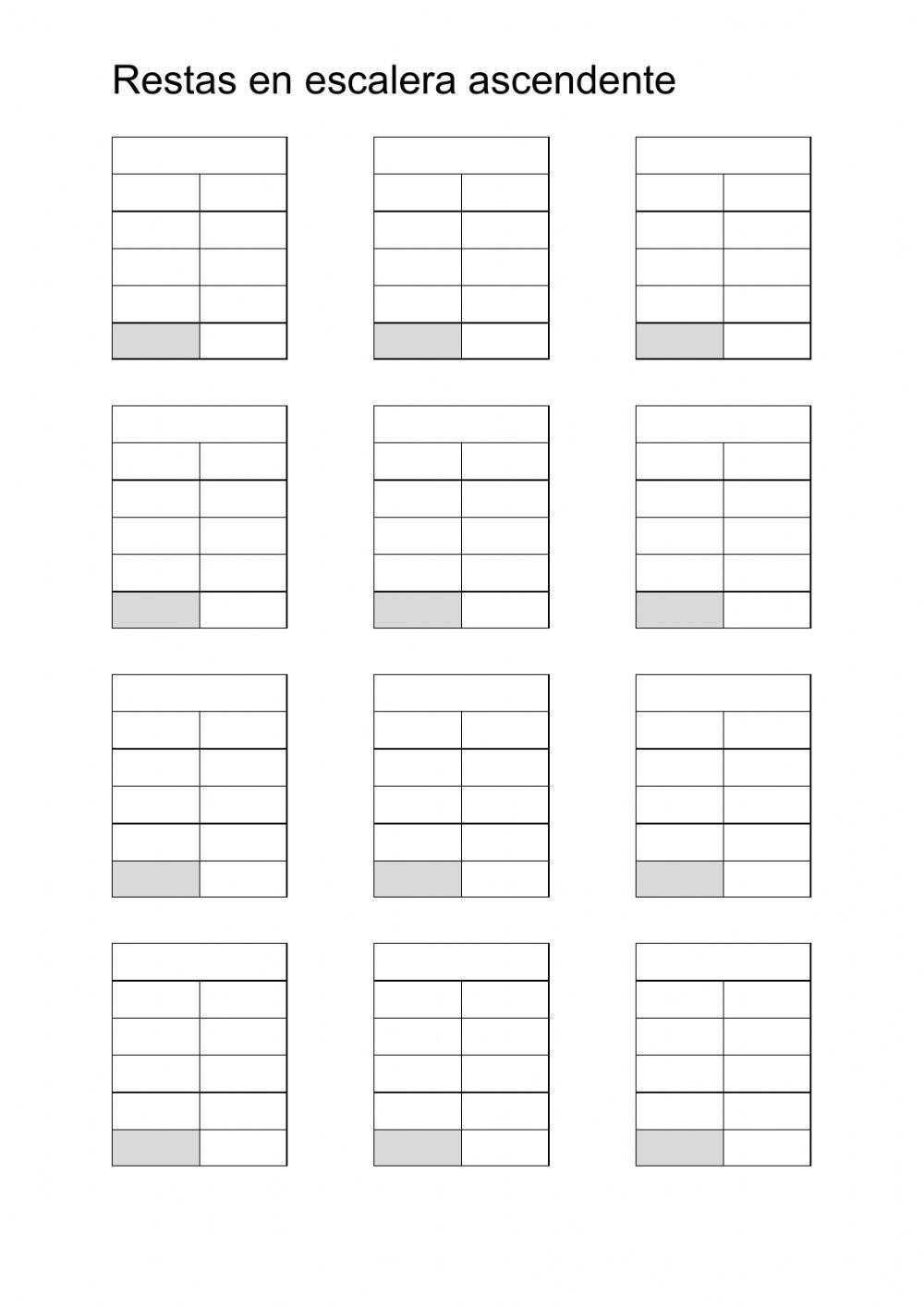 Resta en escalera ascendente