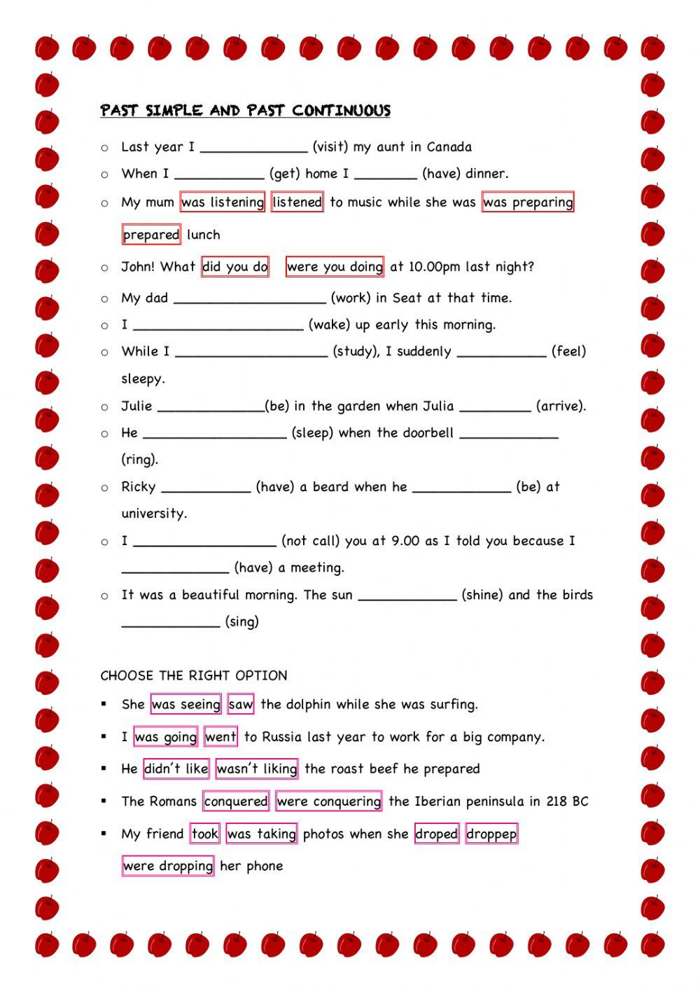 Past Simple - Past Continuous