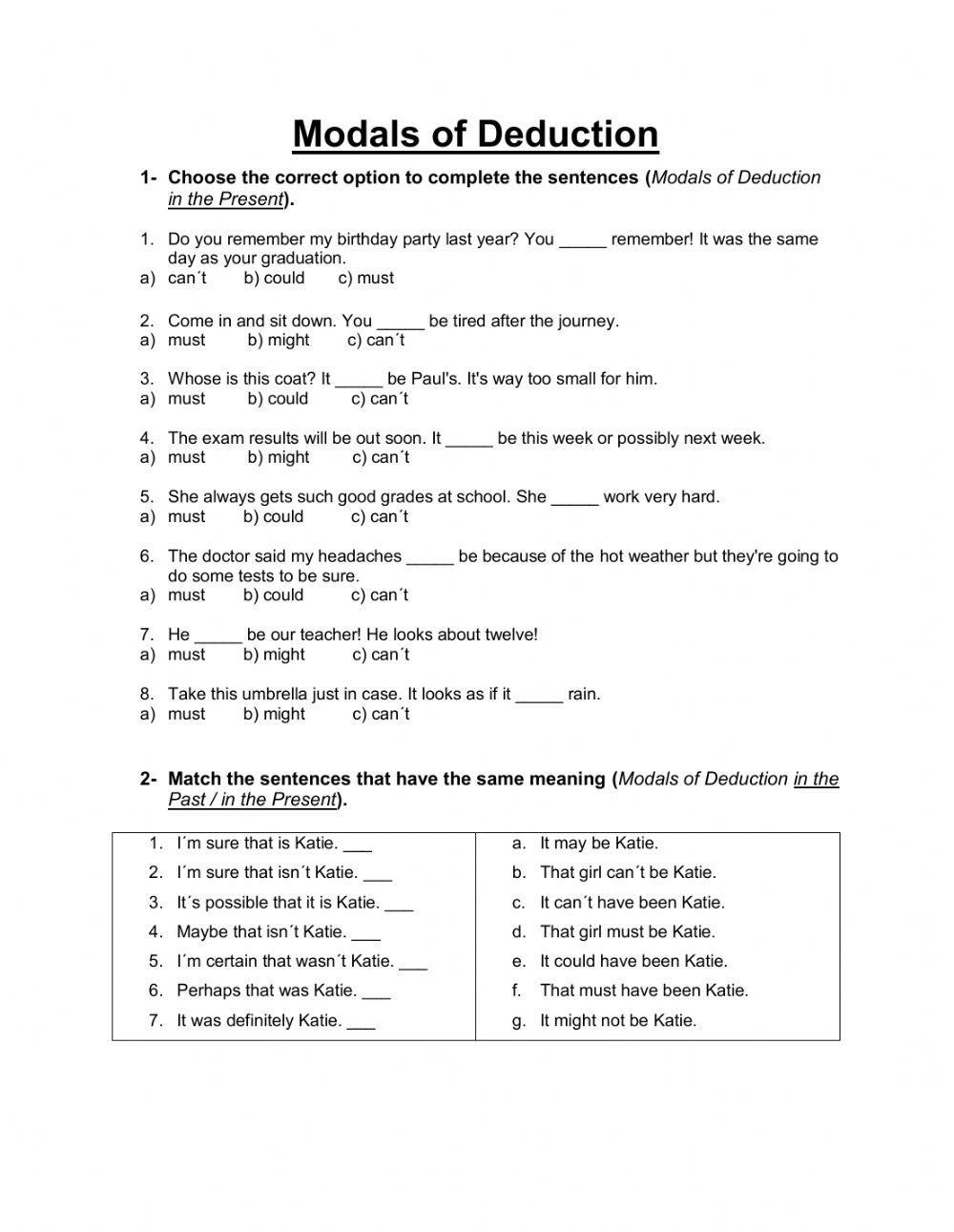 Modals of Deduction