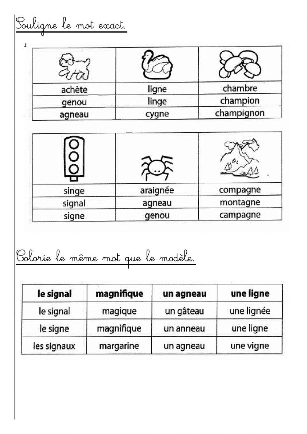 le son gn online exercise for | Live Worksheets