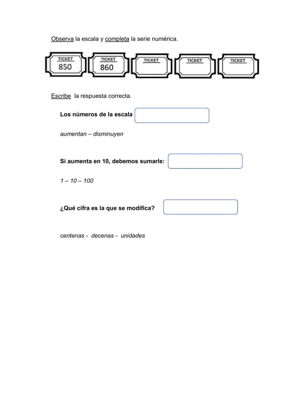 Escala numérica y responder