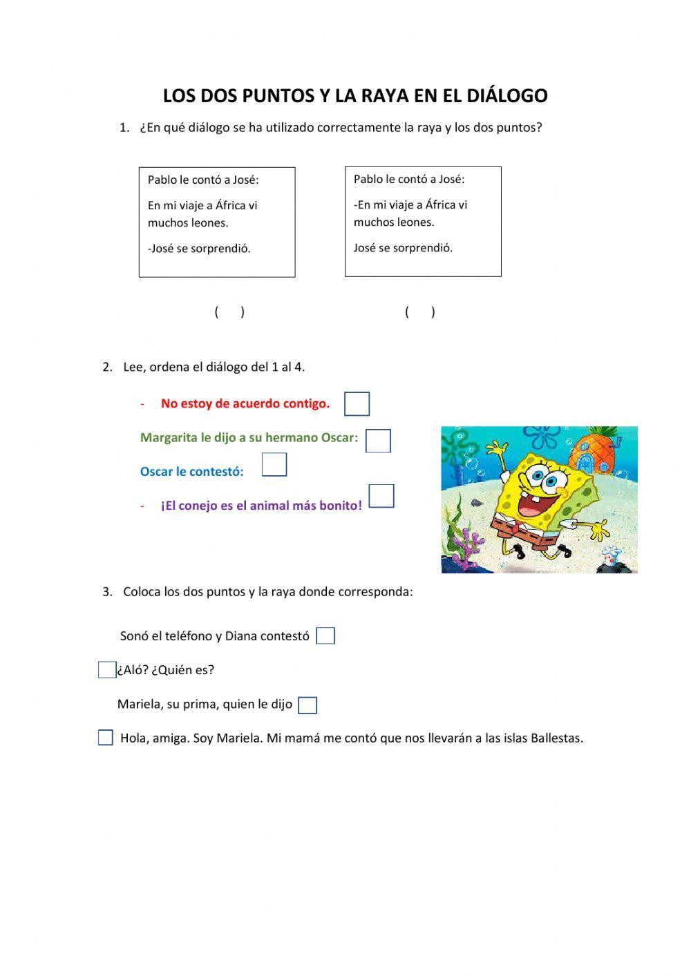 Los dos puntos y la raya