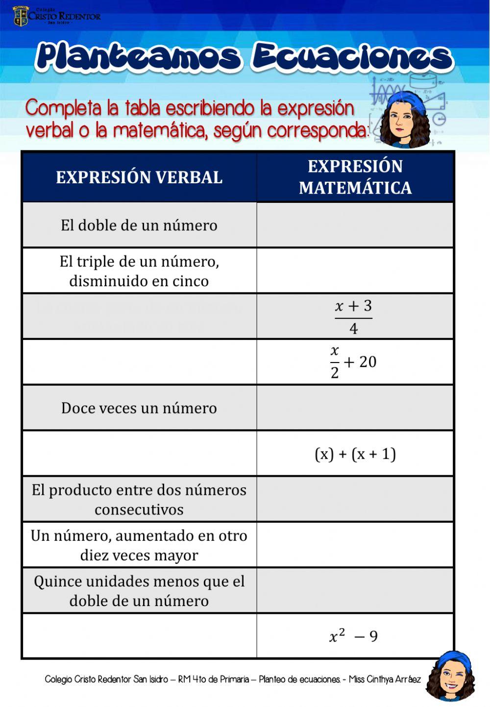 Planteo de Ecuaciones