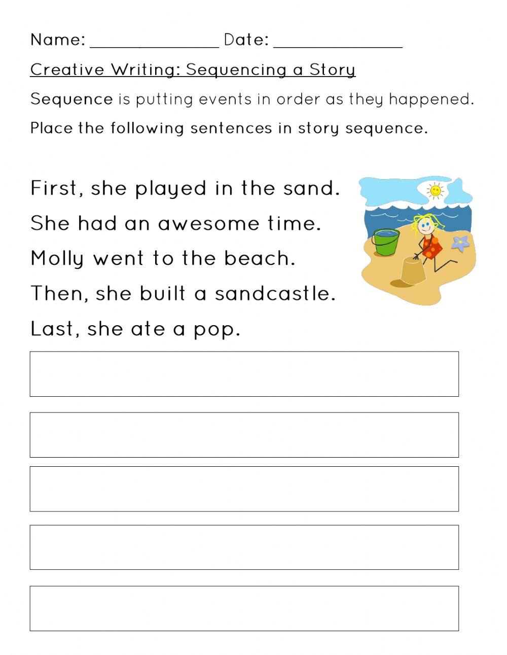 Sequencing a Story Worksheet 2