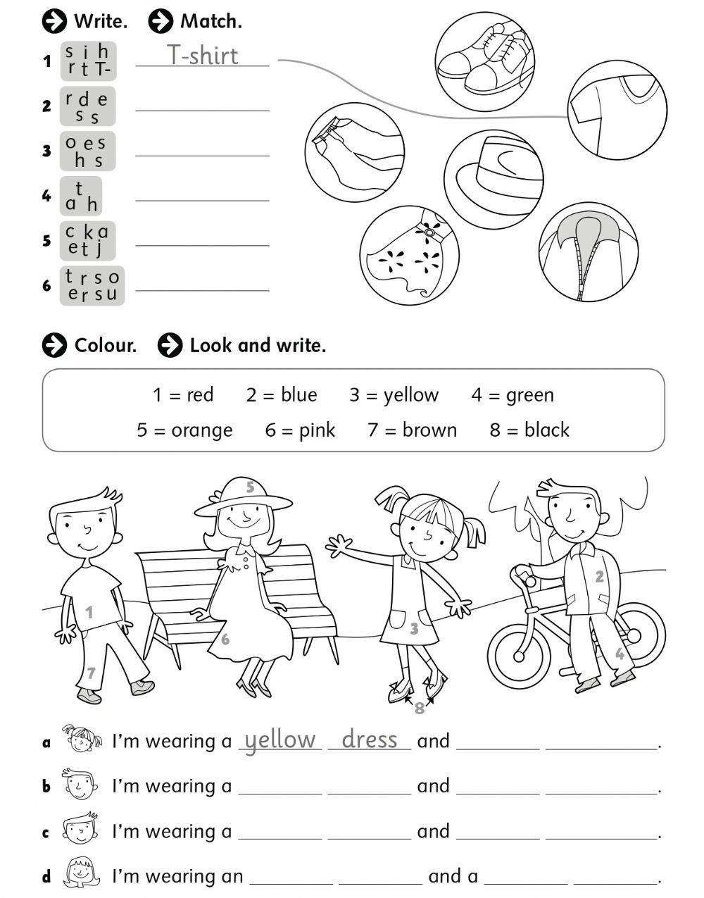 Clothes online exercise for Elementary