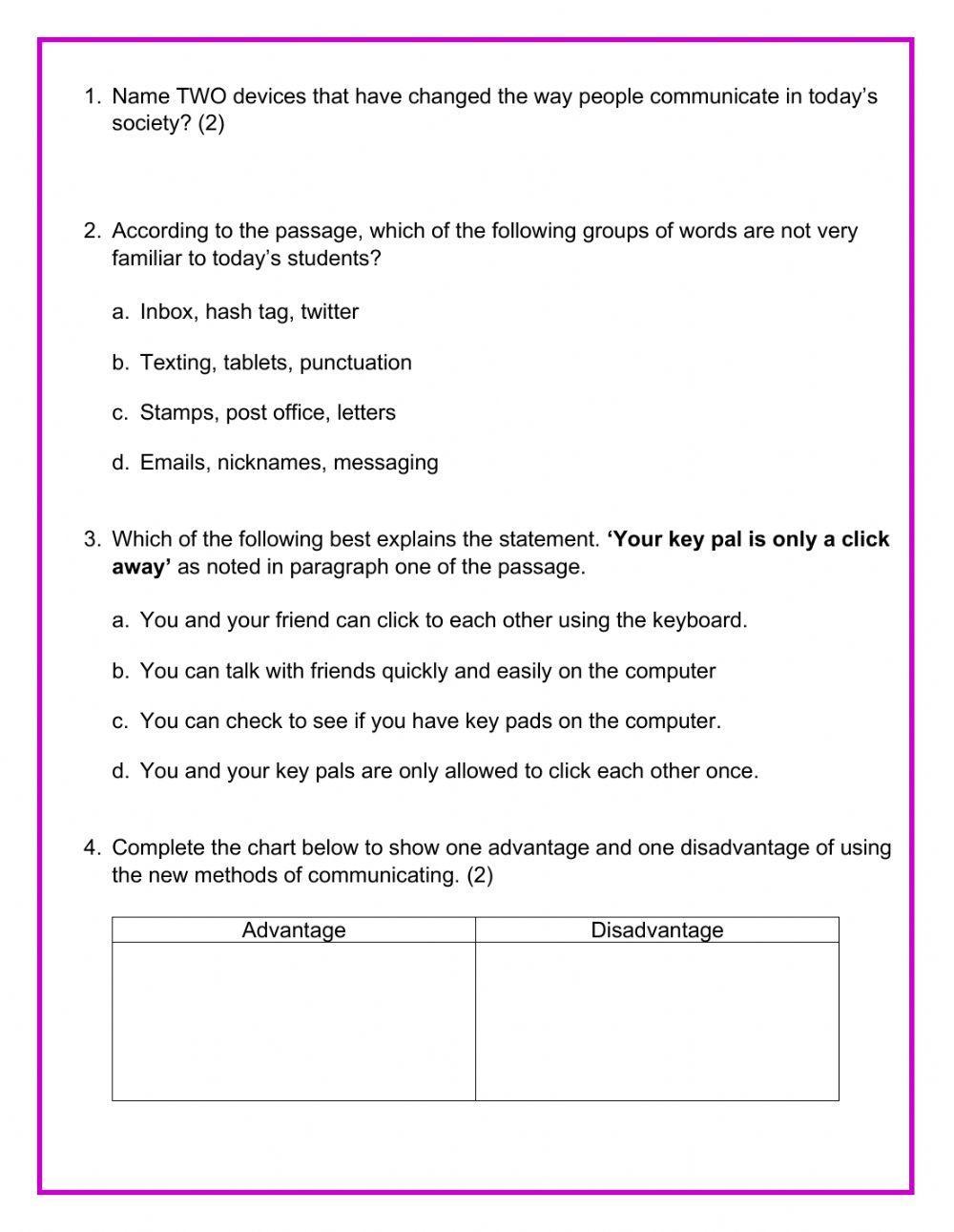 Reading Comprehension