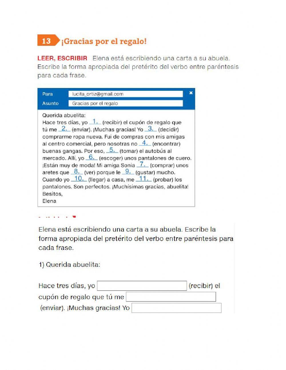 El pasado verbos regulares