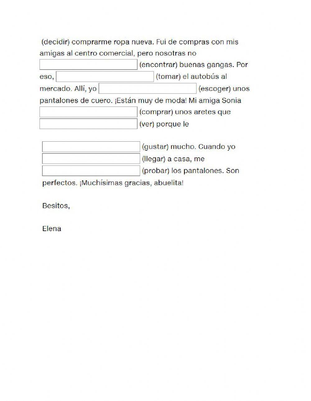 El pasado verbos regulares