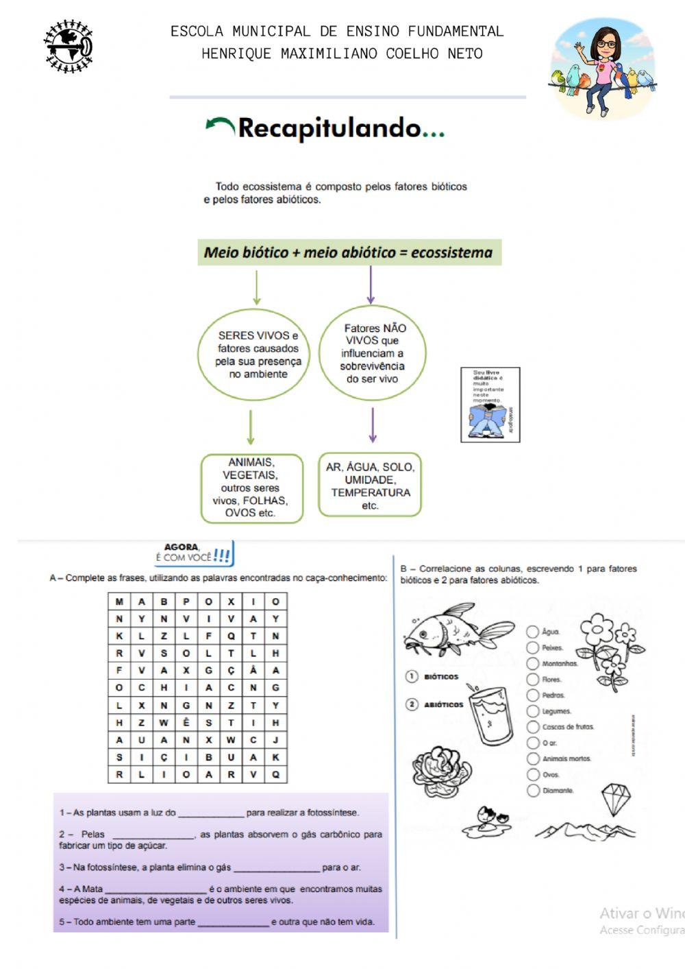 Biótico e abióticos