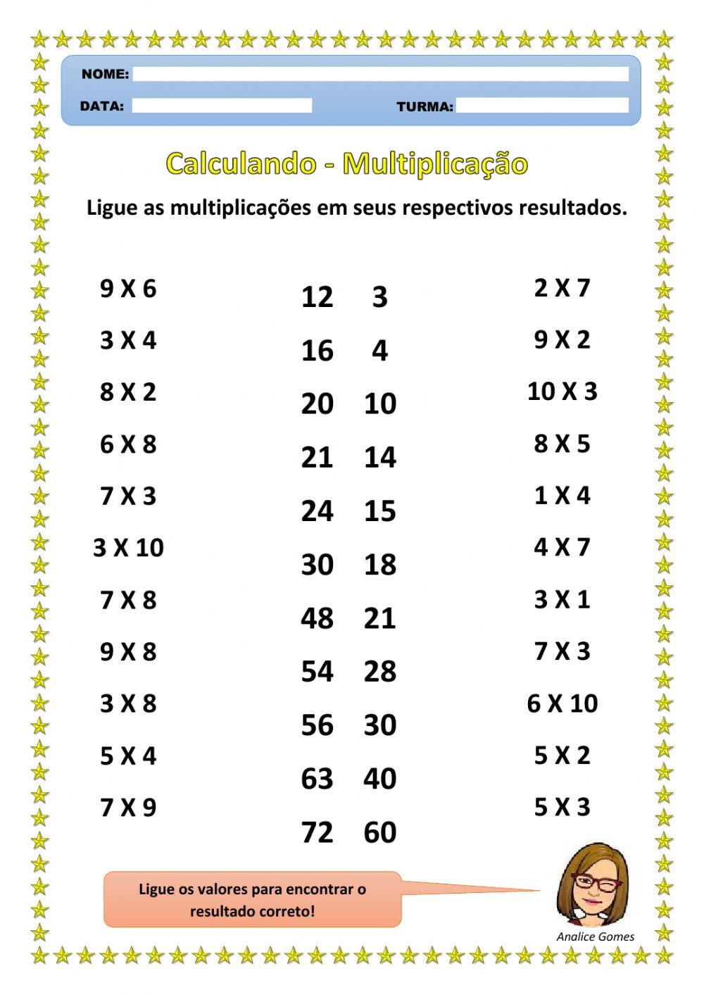 Calculando - Multiplicação