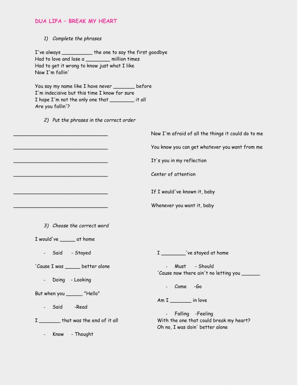 Dua Lipa - Break my heart