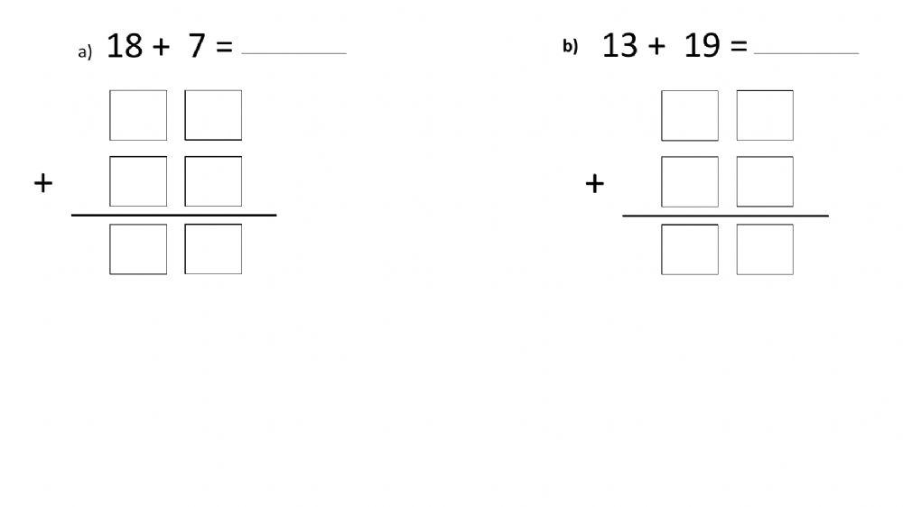 Suma reagrupando hasta el 40