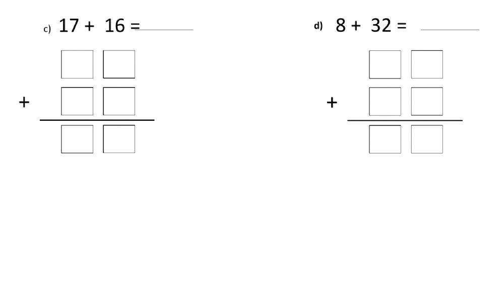 Suma reagrupando hasta el 40
