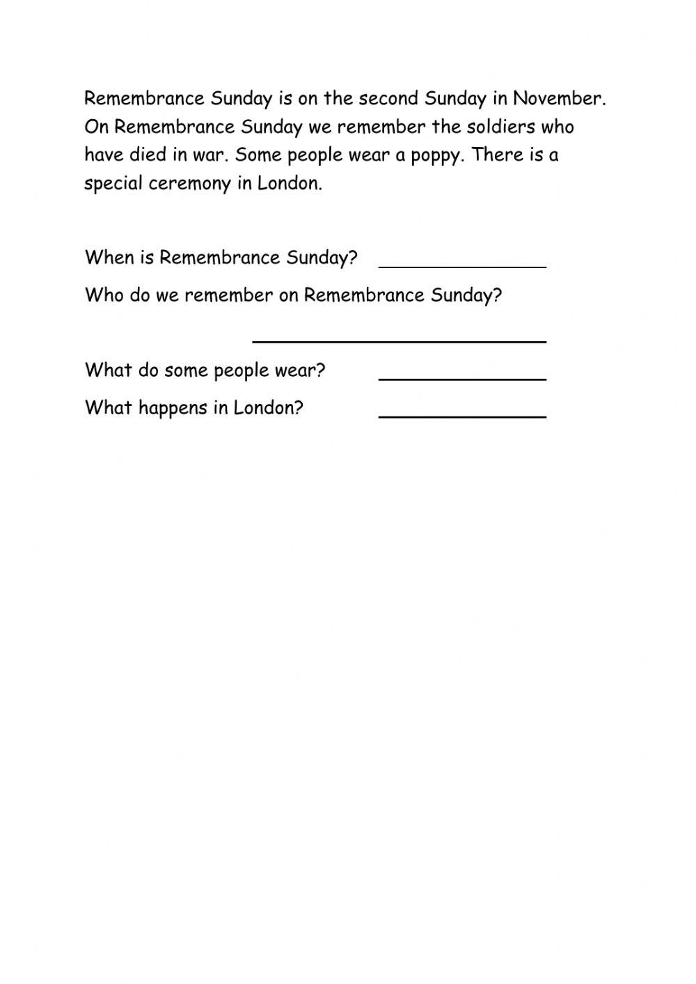 Remembrance Sunday